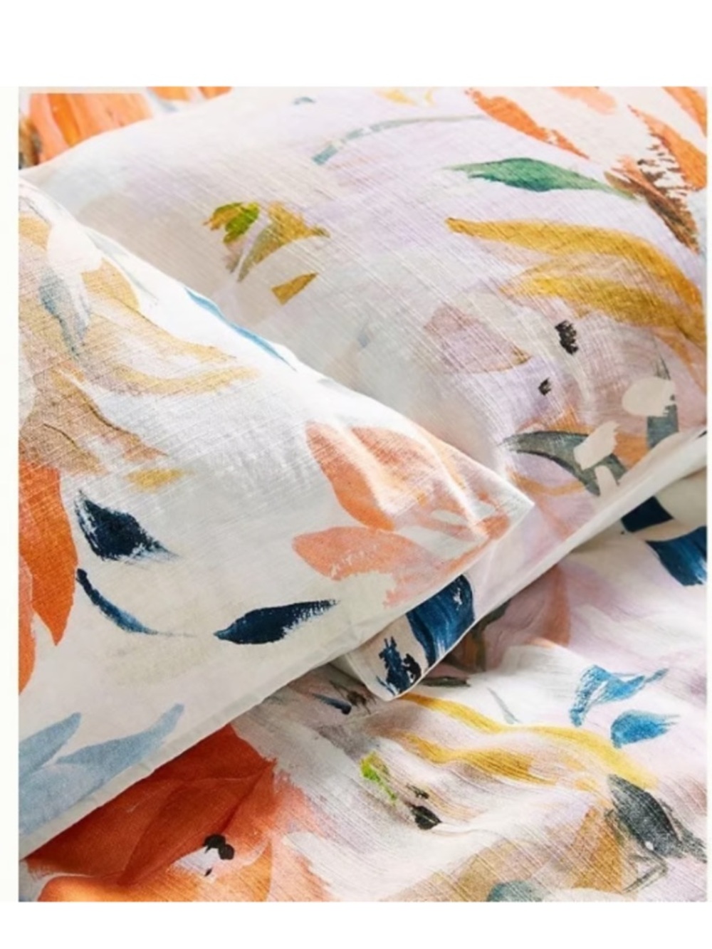 Anthropologie Briony Queen Cotton Slub Duvet Cover & 2 Standard Shams - Picture 3 of 7